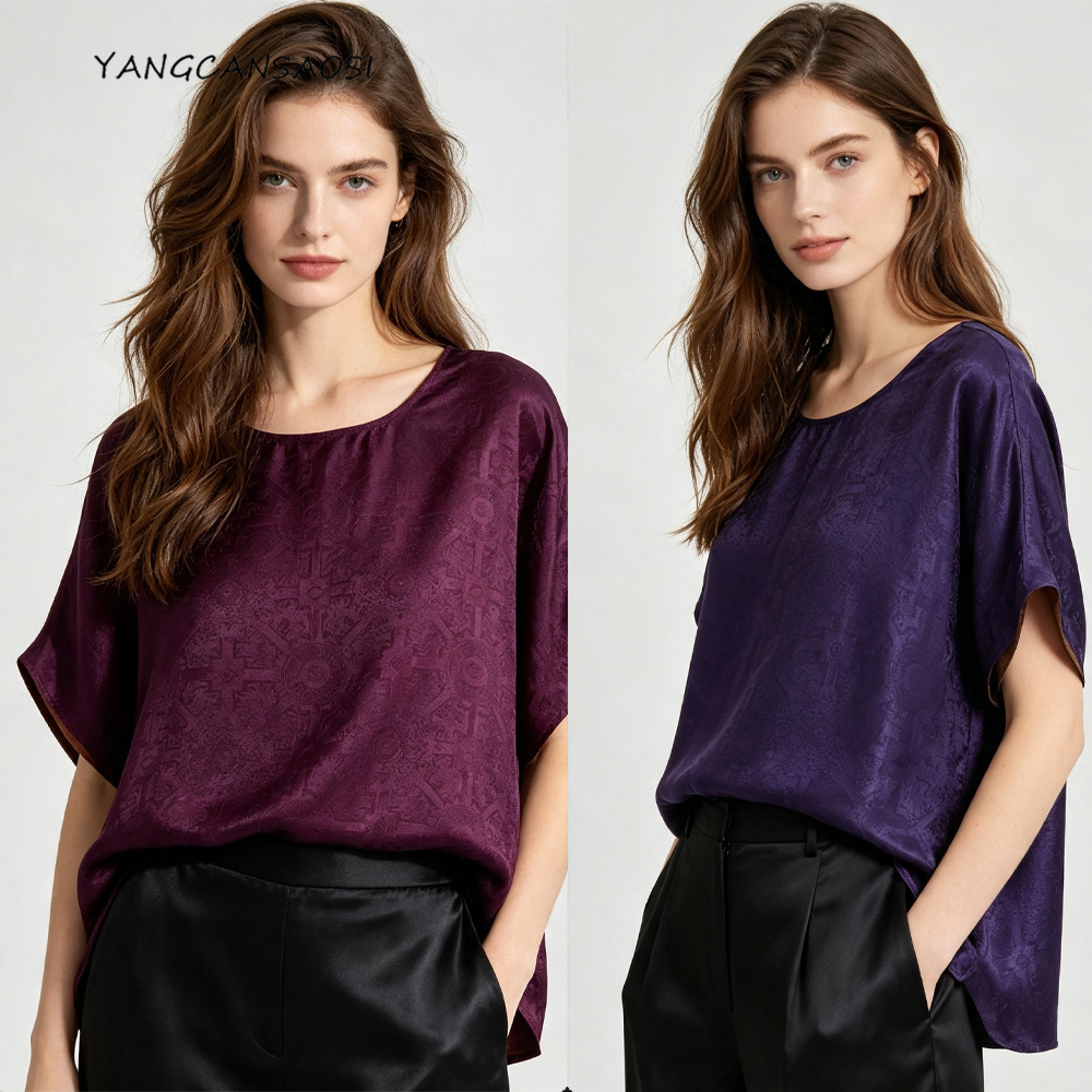 Plus Size Women's Casual Summe - Silk Blouse ulasan dan harga