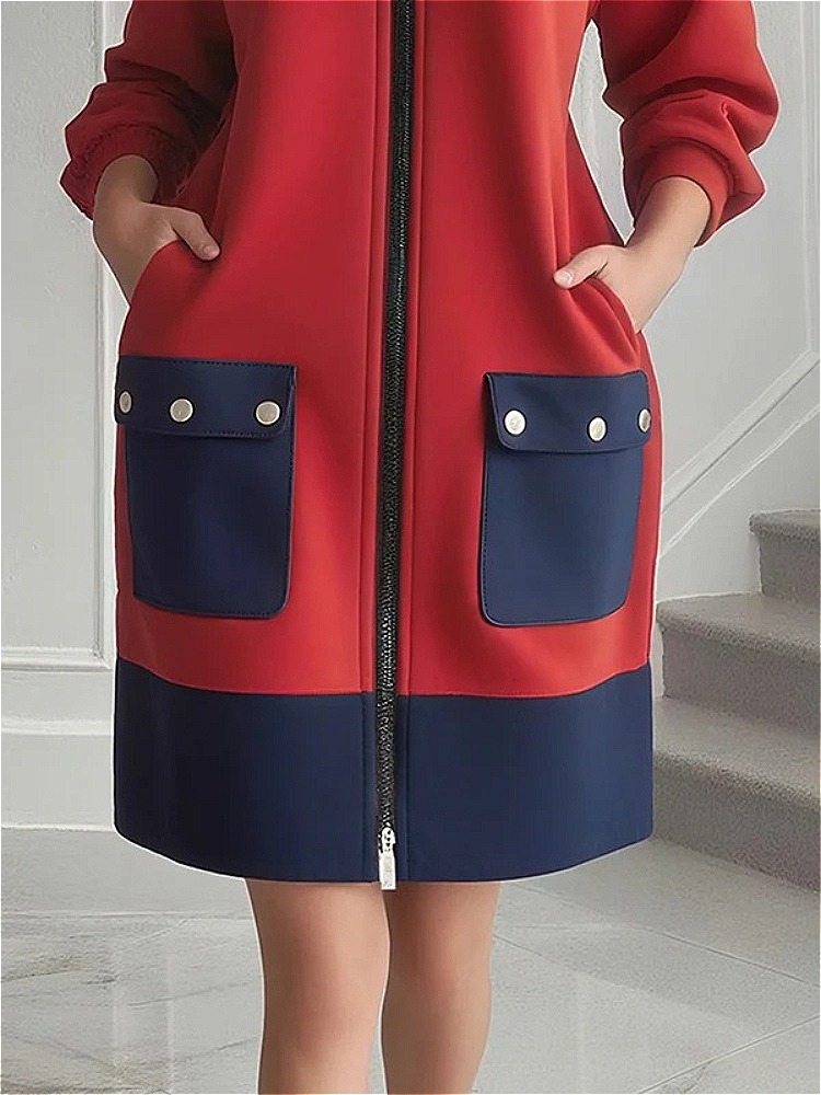 Modigirl Contrast Color Long S - Women'S Red Formal Wear ulasan dan harga