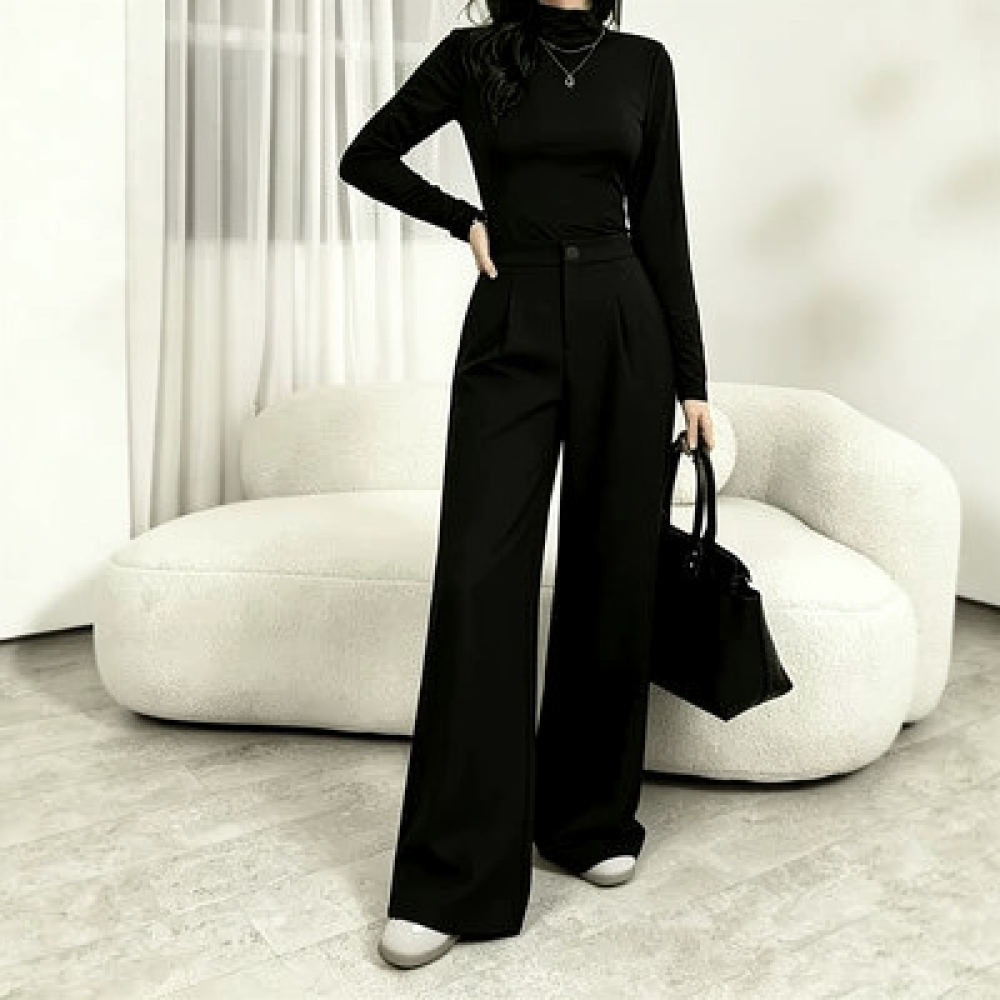 Women Wide Leg Suit Pants High - Tailored Trouser Wide ulasan dan harga