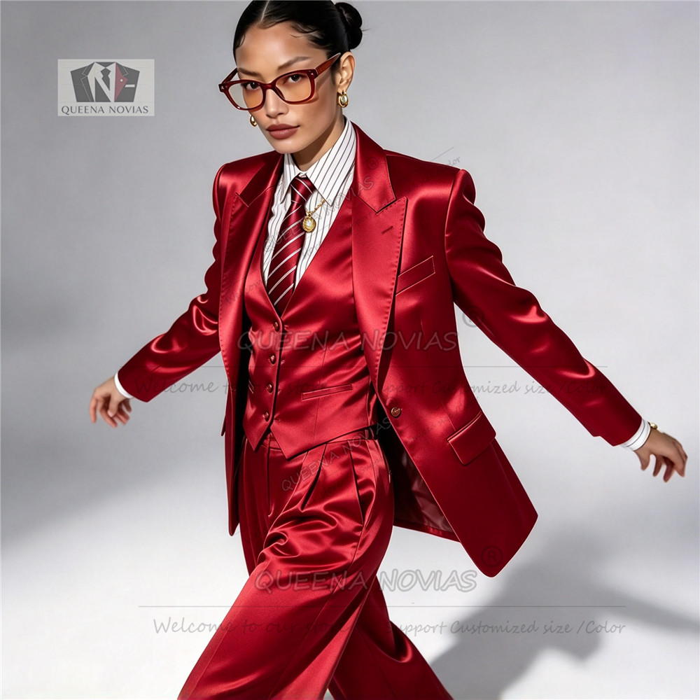 Elegant Women Suit Satin Singl - Womens Blazer ulasan dan harga