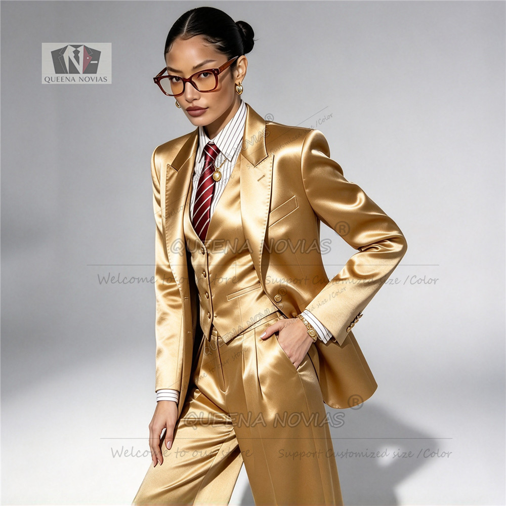Elegant Women Suit Satin Singl - Womens Blazer ulasan dan harga
