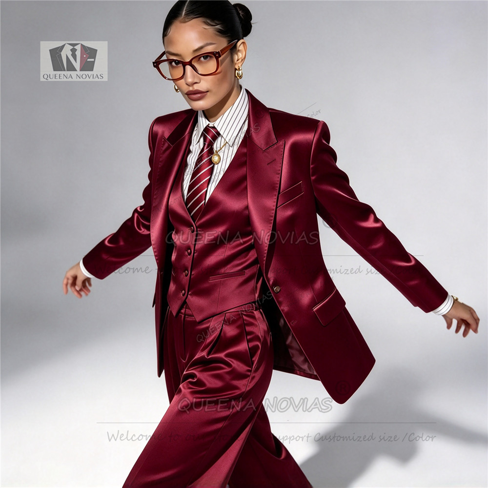 Elegant Women Suit Satin Singl - Womens Blazer ulasan dan harga