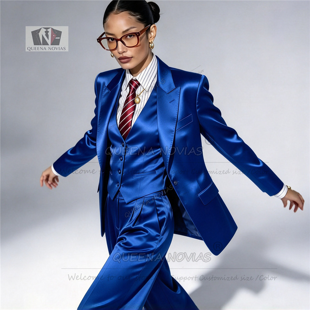Elegant Women Suit Satin Singl - Womens Blazer ulasan dan harga